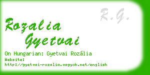 rozalia gyetvai business card